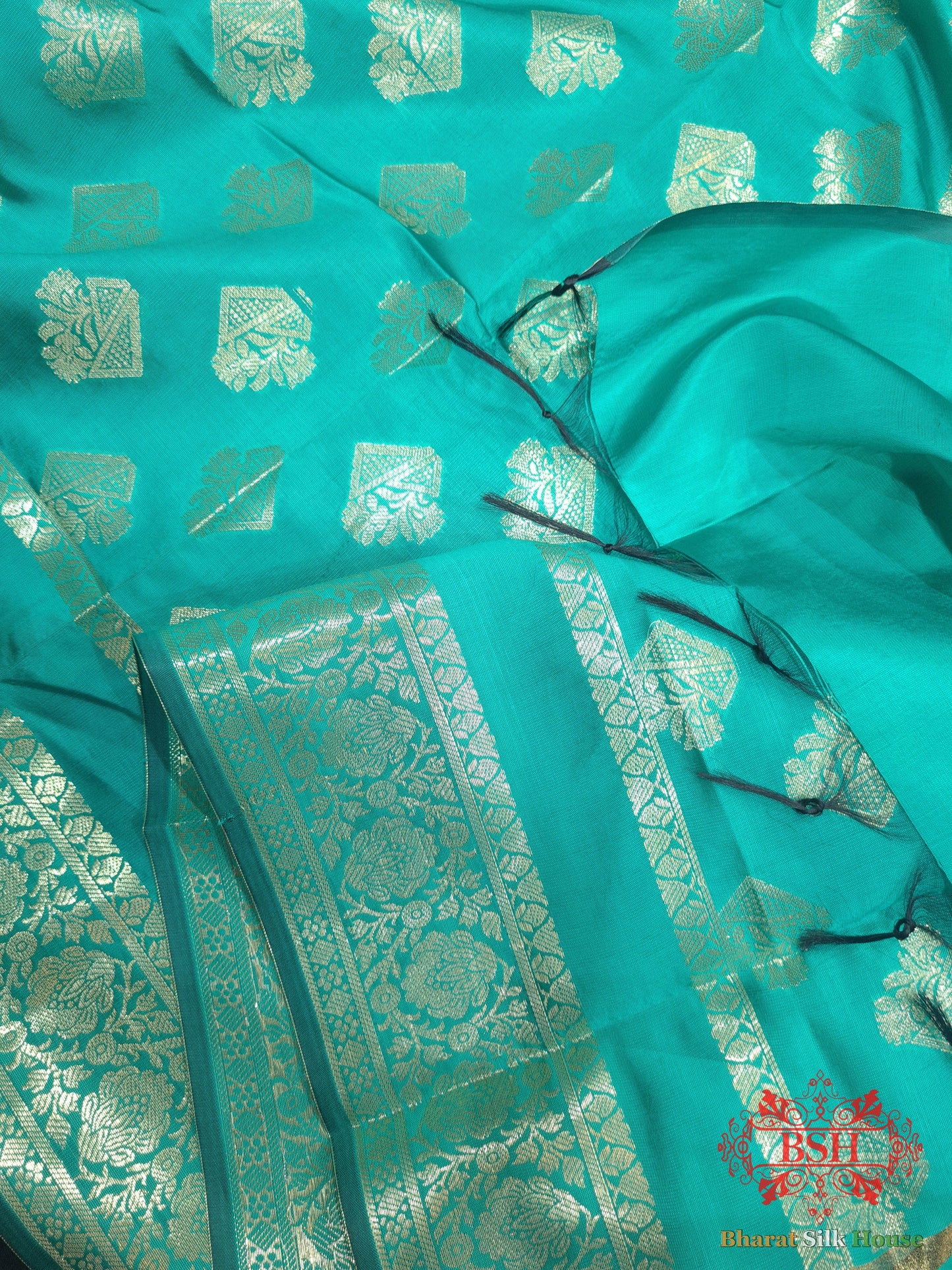 Olympic Shades Of Blue Banarasi Semi Silk Dupatta - Bharat Silk House