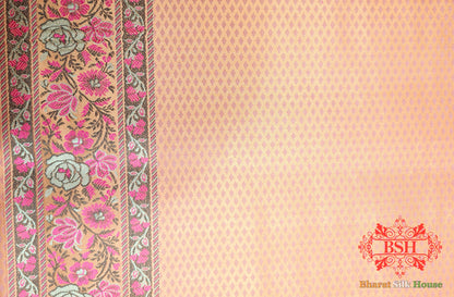 Peach Chauthera (Four Color) Resham Zari Tanchoi Katan Silk Saree - Bharat Silk House