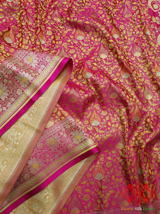 Pink Dohri Resham Zari Booti Tanchoi Silk Saree - Bharat Silk House