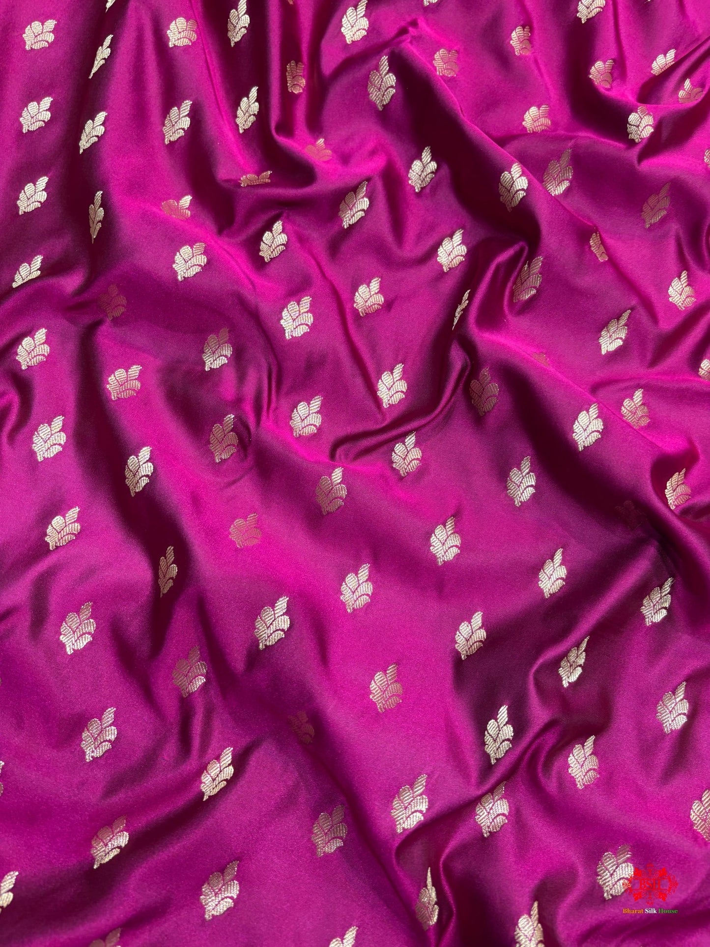 Pink Mashru Silk Saree All Over Booti With Plain Blouse - Bharat Silk House Mashroo Silk