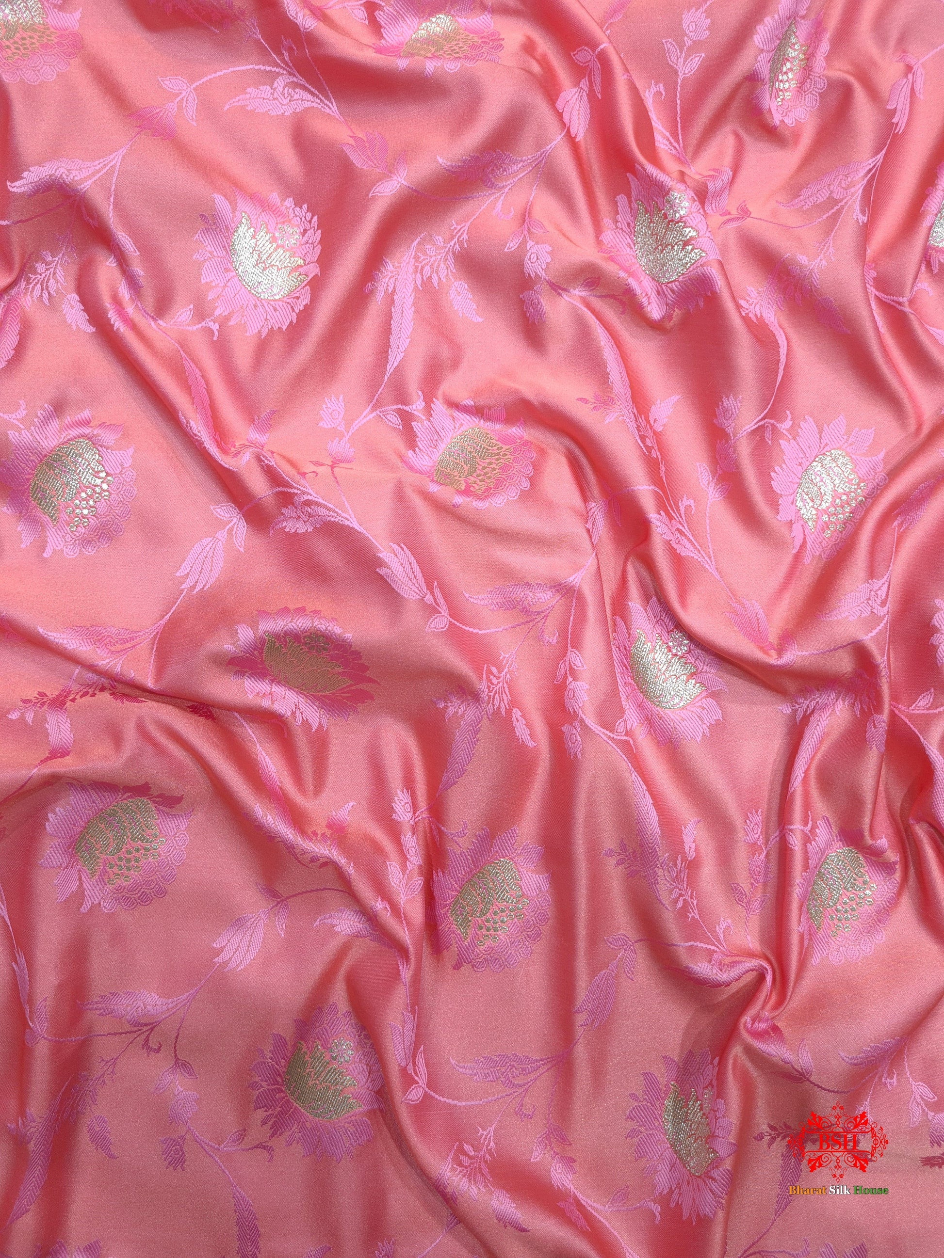 Pink Single Zari Tanchoi Silk Saree - Bharat Silk House