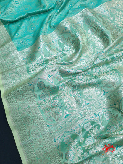 Powder Blue Single Zari Tanchoi Silk Saree - Bharat Silk House