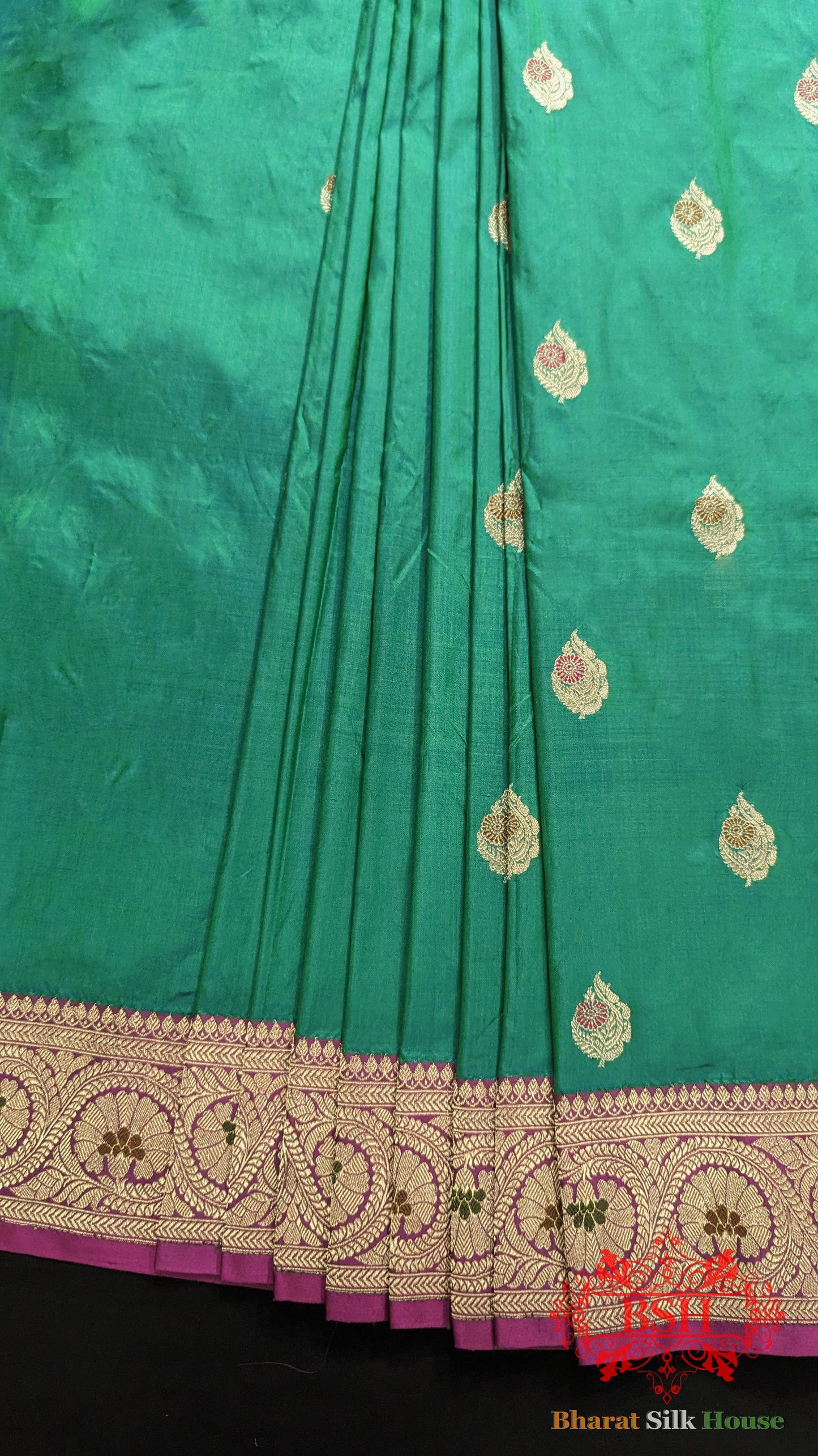 Pure Banarasi Handloom Katan Meenakari Antique Zari Saree In Shades Of Cross Color - Bharat Silk House