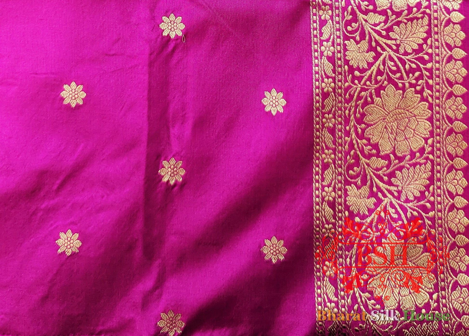 Pure Banarasi Handloom Katan Silk Antique Zari Saree In Shades Of Cross Colour - Bharat Silk House