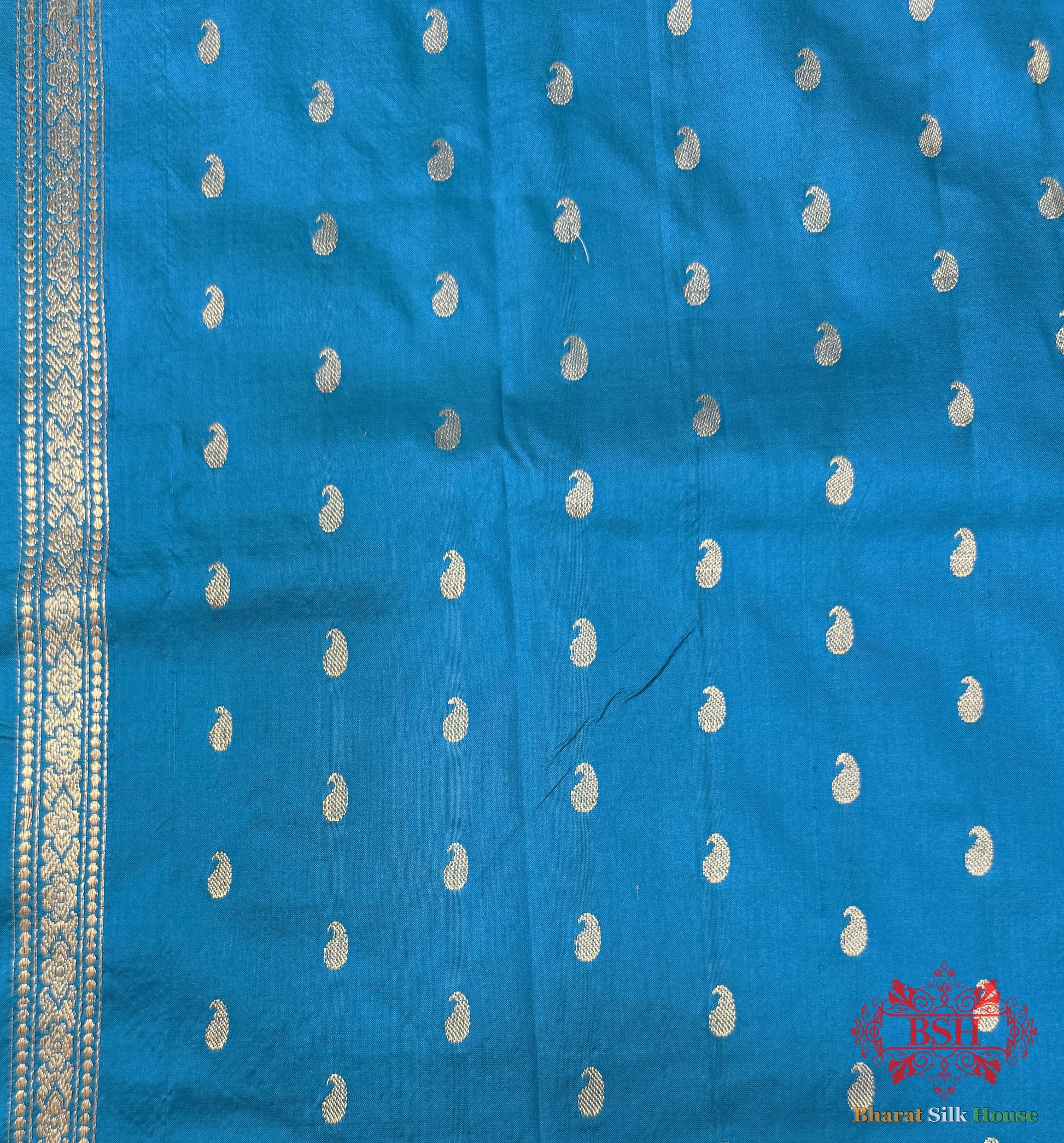 Pure Banarasi Handloom Katan Silk Antique Zari Saree In Shades Of Cross Colour - Bharat Silk House