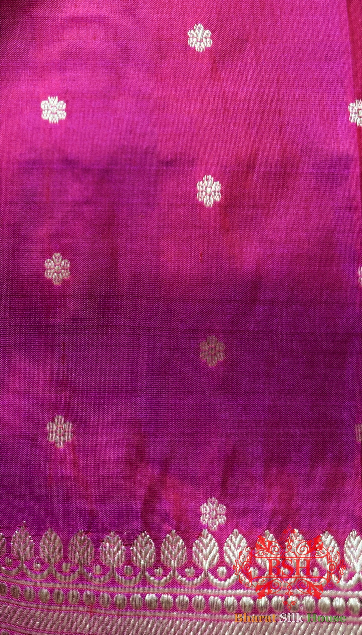 Pure Banarasi Handloom Katan Silk Antique Zari Saree In Shades Of Pink - Bharat Silk House