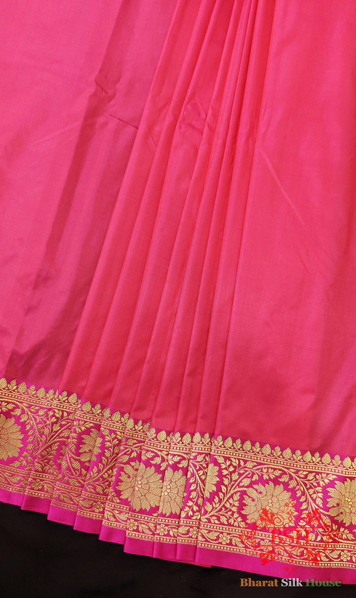 Pure Banarasi Handloom Katan Silk Antique Zari Saree In Shades Of Pink - Bharat Silk House