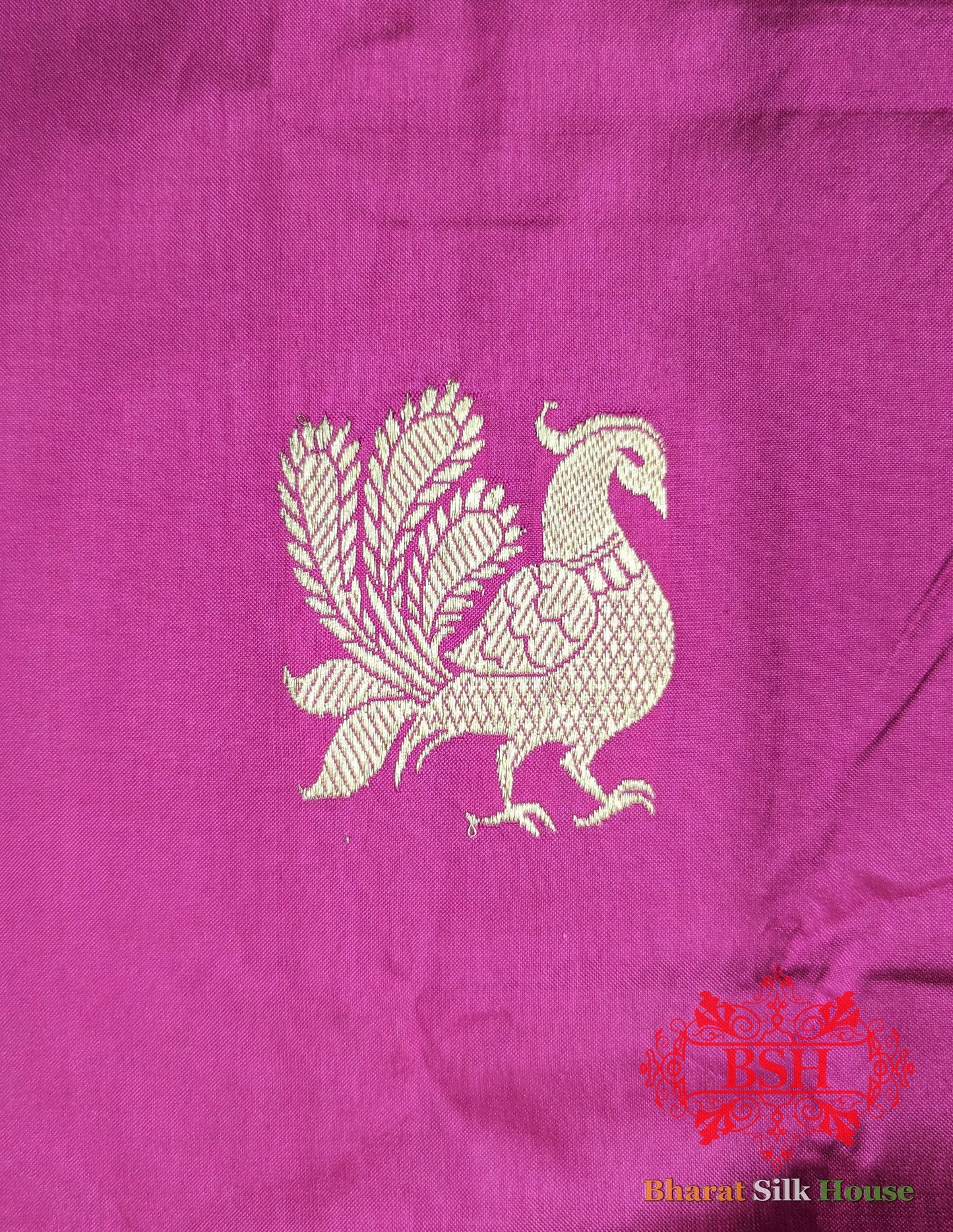 Pure Banarasi Handloom Katan Silk Antique Zari Saree In Shades Of Pink/Royal - Bharat Silk House