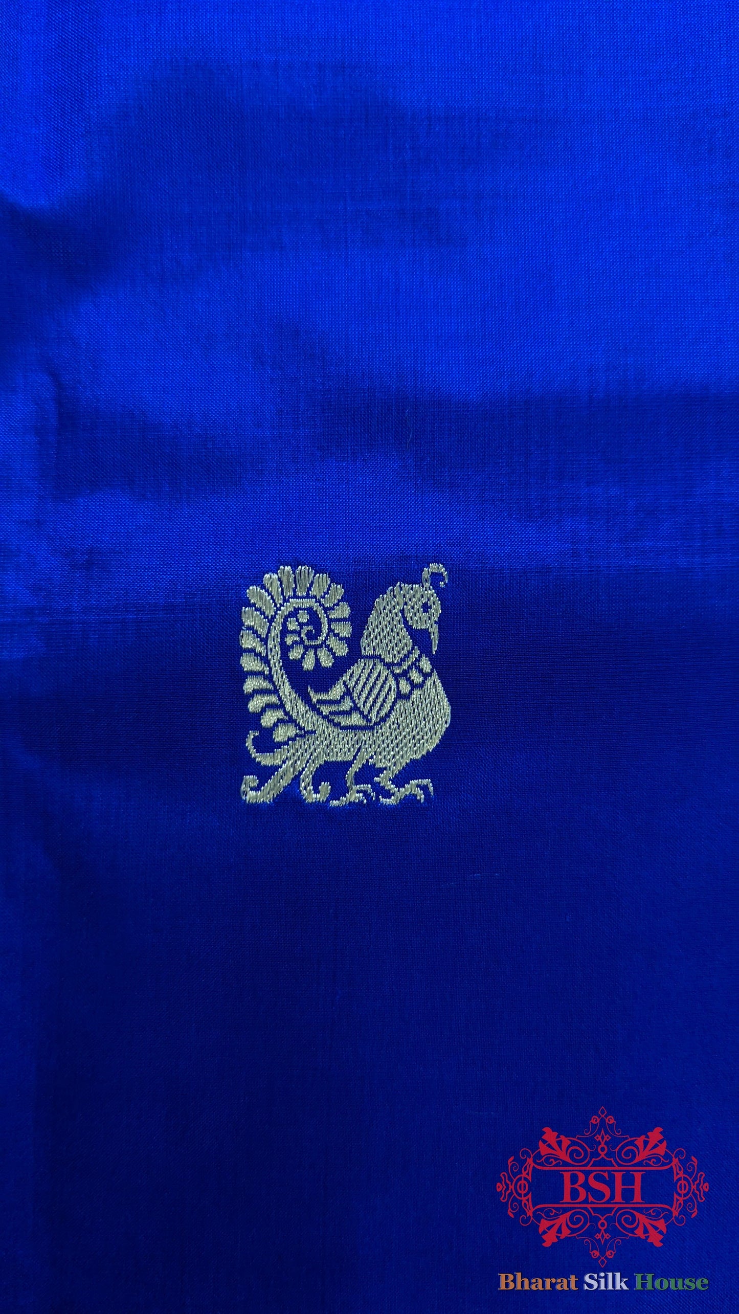 Pure Banarasi Handloom Katan Silk Antique Zari Saree In Shades Of Royal Blue - Bharat Silk House