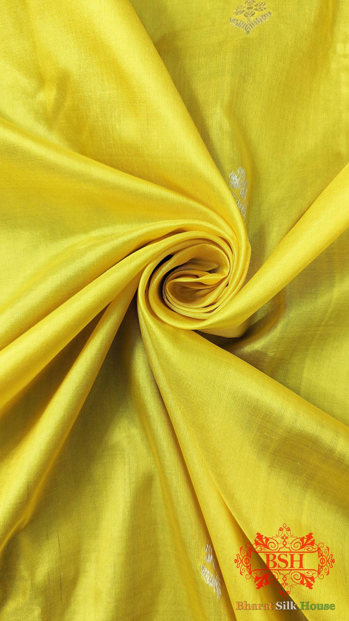 Pure Banarasi Handloom Katan Silk Antique Zari Saree In Shades Of Yellow - Bharat Silk House