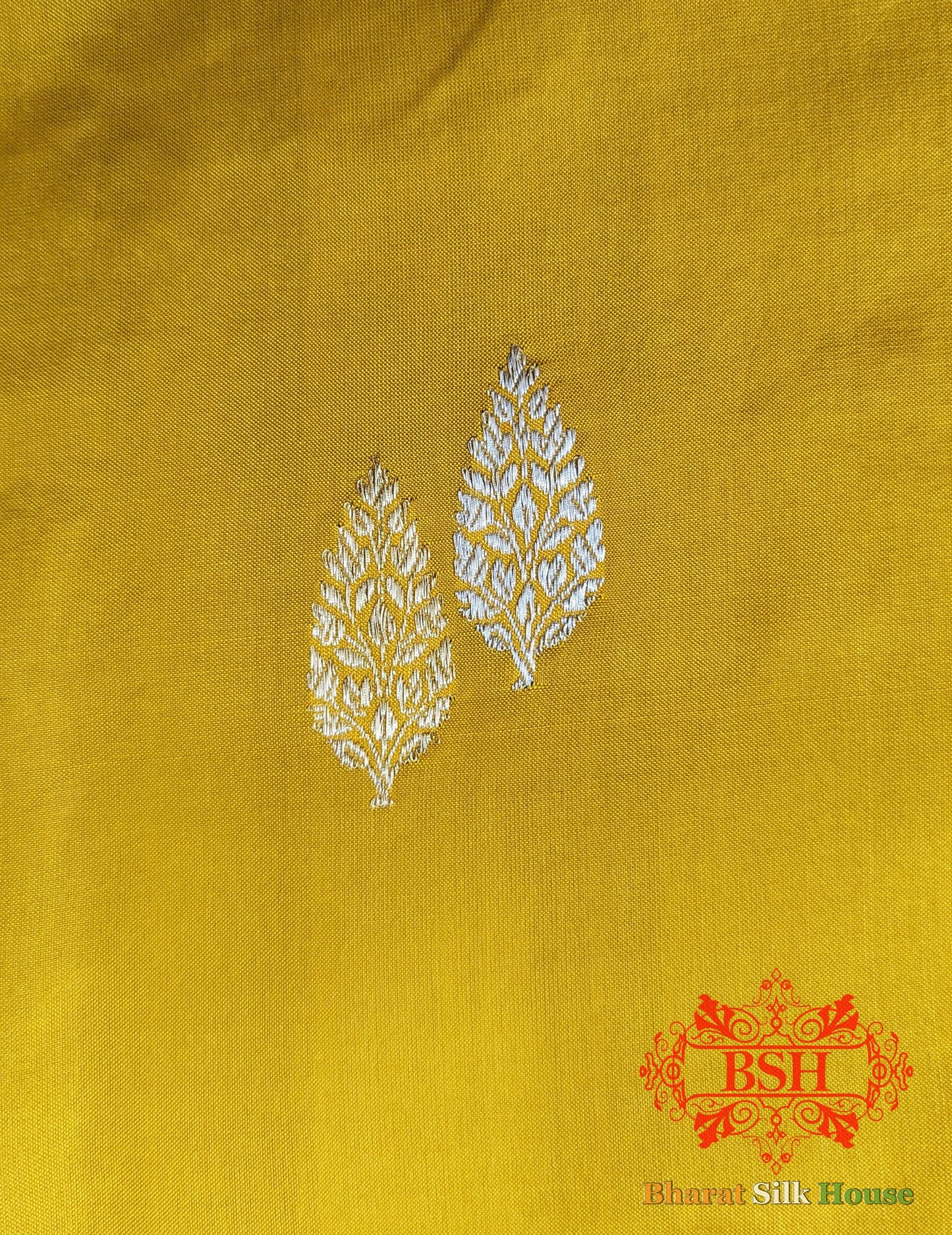 Pure Banarasi Handloom Katan Silk Antique Zari Saree In Shades Of Yellow - Bharat Silk House