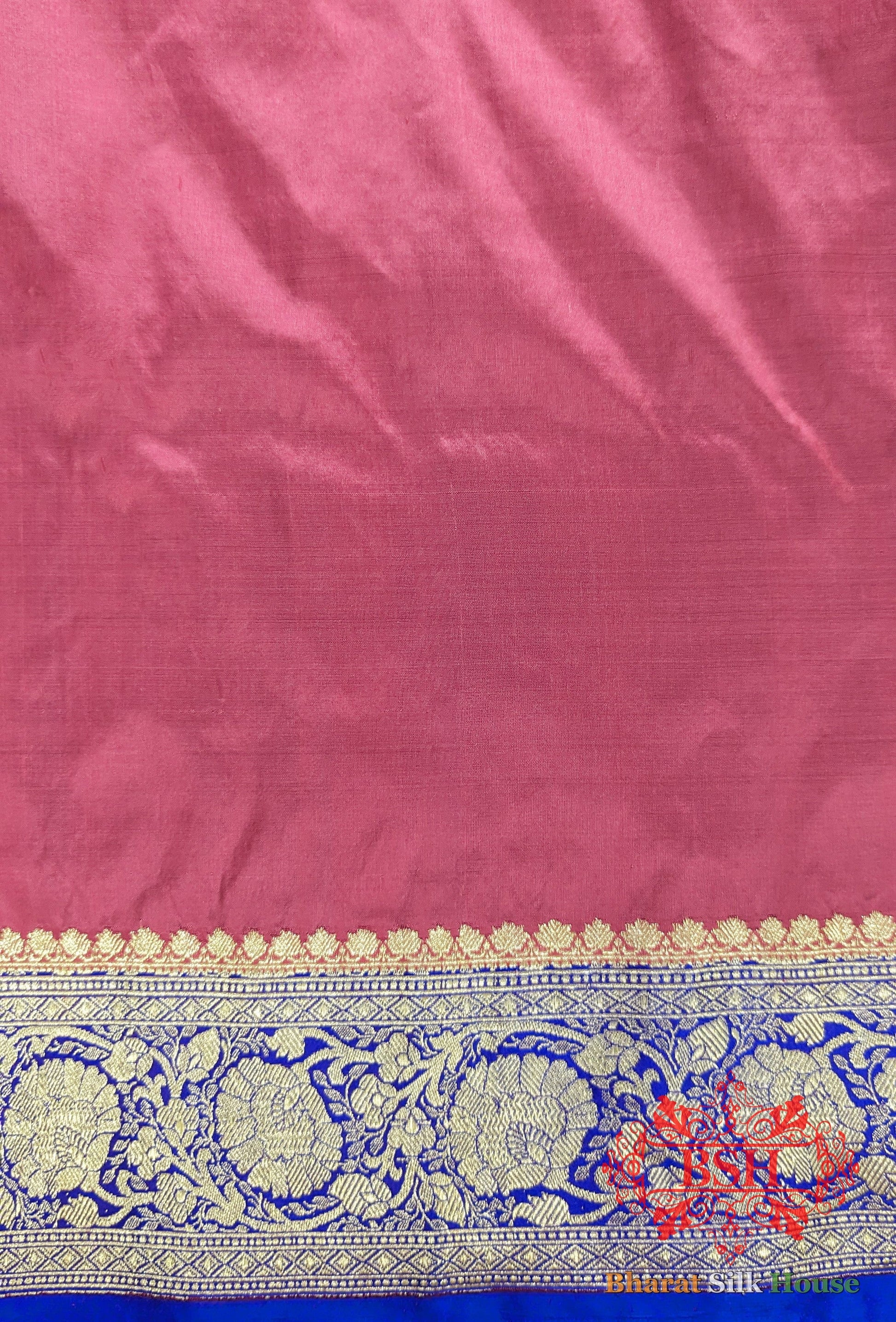 Pure Banarasi Handloom Katan Silk Meenakari Antique Golden Zari Saree In Shades Of Gazari - Bharat Silk House