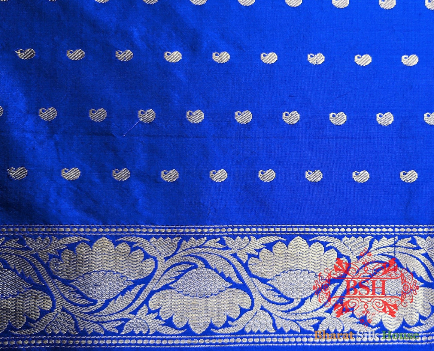 Pure Banarasi Handloom Katan Silk Meenakari Antique Zari Saree In Shades Of Blue - Bharat Silk House