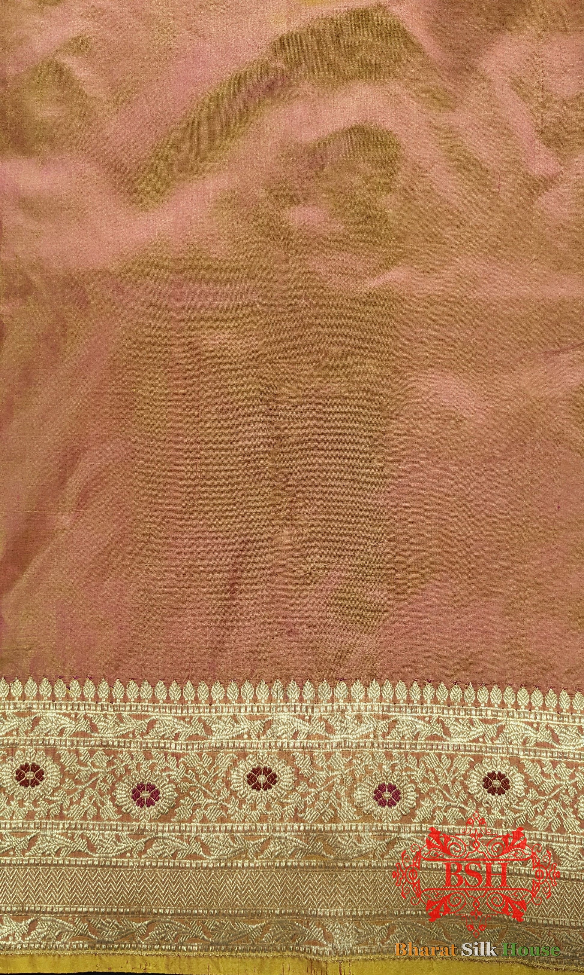 Pure Banarasi Handloom Katan Silk Meenakari Antique Zari Saree In Shades Of Cross Color - Bharat Silk House