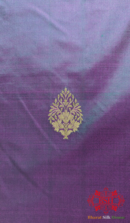 Pure Banarasi Handloom Katan Silk Meenakari Antique Zari Saree In Shades Of Cross Color - Bharat Silk House