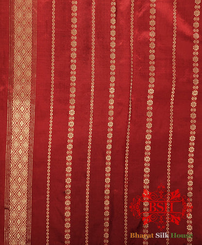 Pure Banarasi Handloom Katan Silk Meenakari Antique Zari Saree In Shades Of Cross Color - Bharat Silk House