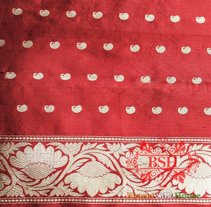 Pure Banarasi Handloom Katan Silk Meenakari Antique Zari Saree In Shades Of Cross Colour - Bharat Silk House