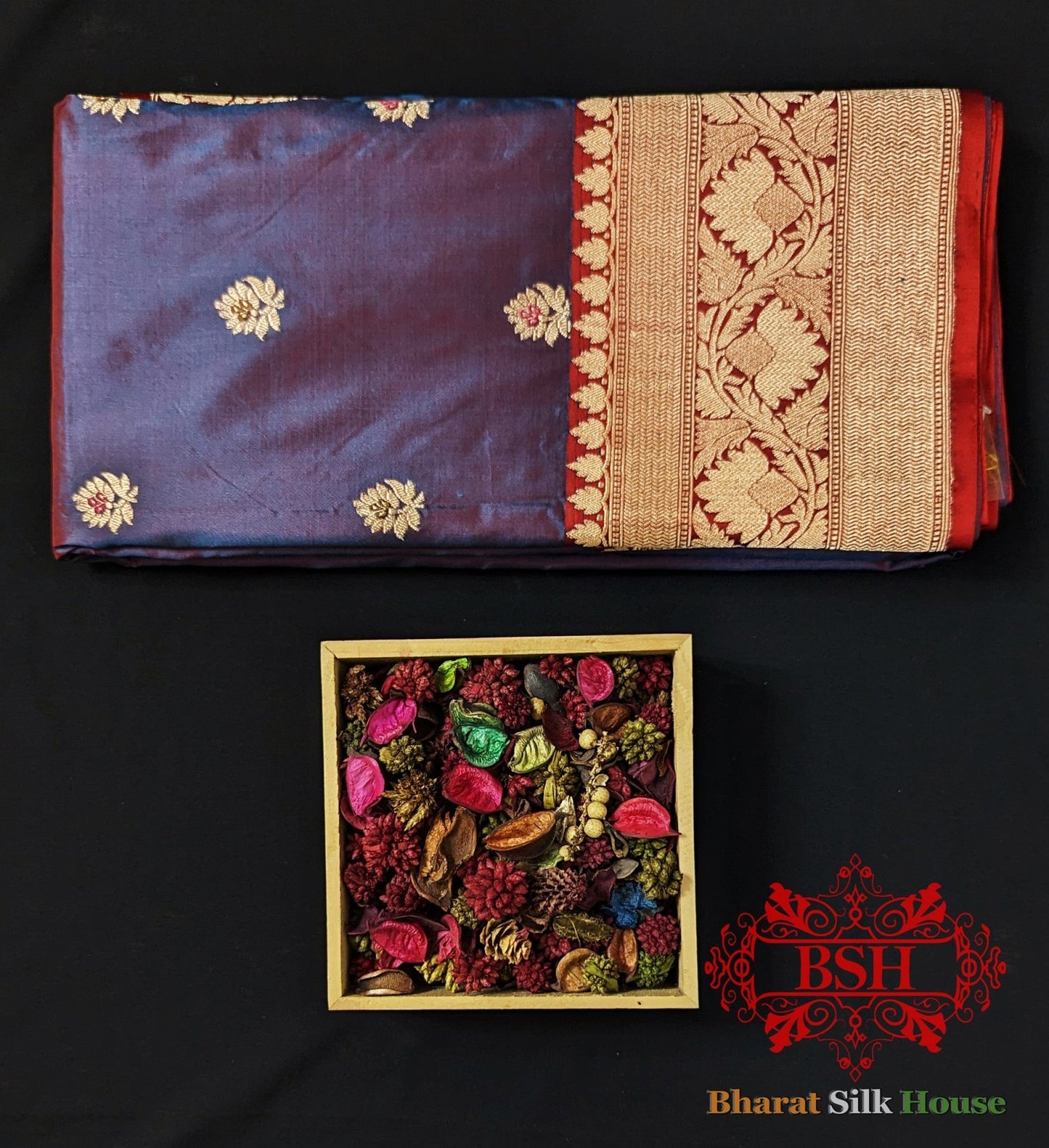 Pure Banarasi Handloom Katan Silk Meenakari Antique Zari Saree In Shades Of Cross Colour - Bharat Silk House