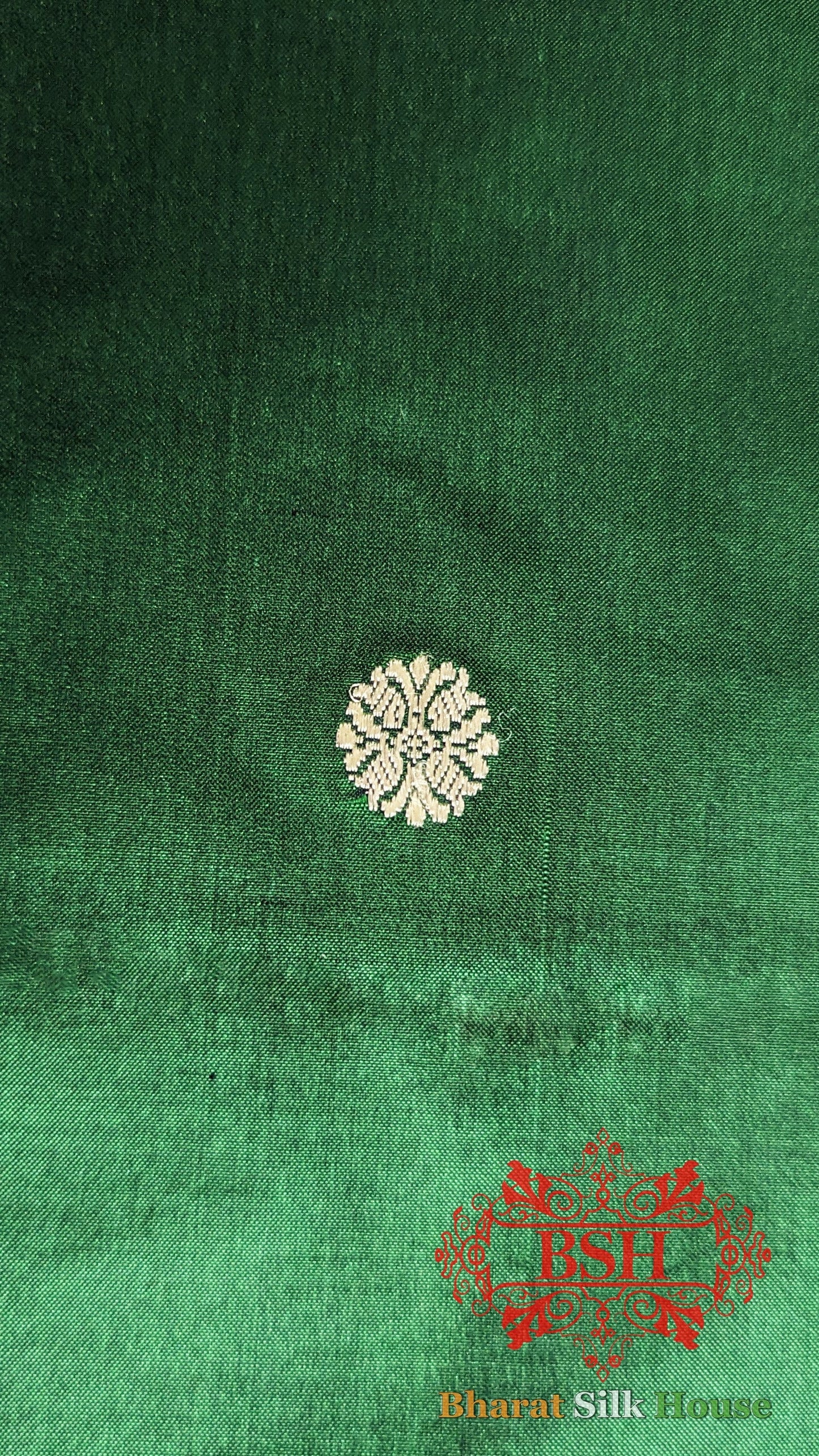 Pure Banarasi Handloom Katan Silk Meenakari Antique Zari Saree In Shades Of Green - Bharat Silk House