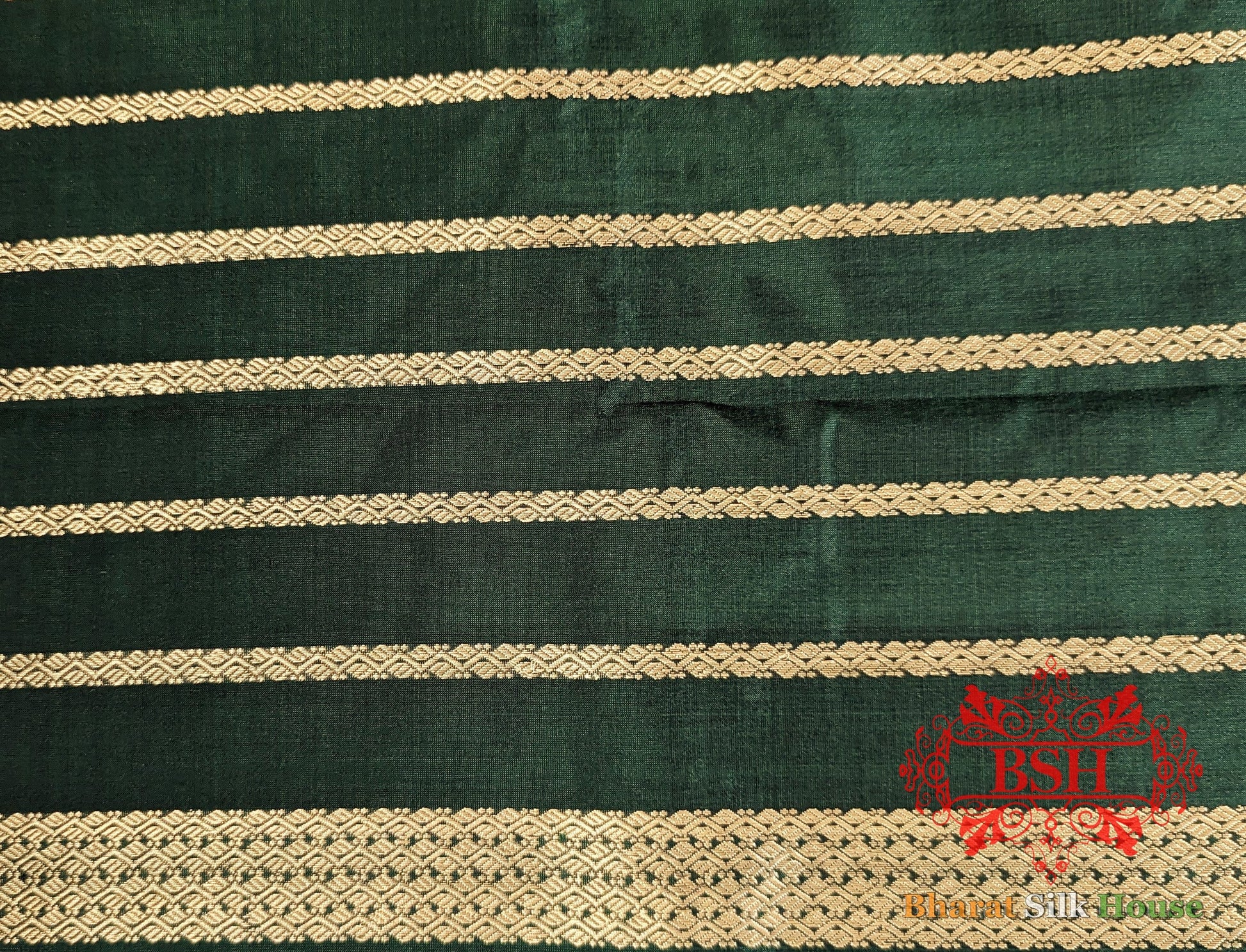 Pure Banarasi Handloom Katan Silk Meenakari Antique Zari Saree In Shades Of Green - Bharat Silk House