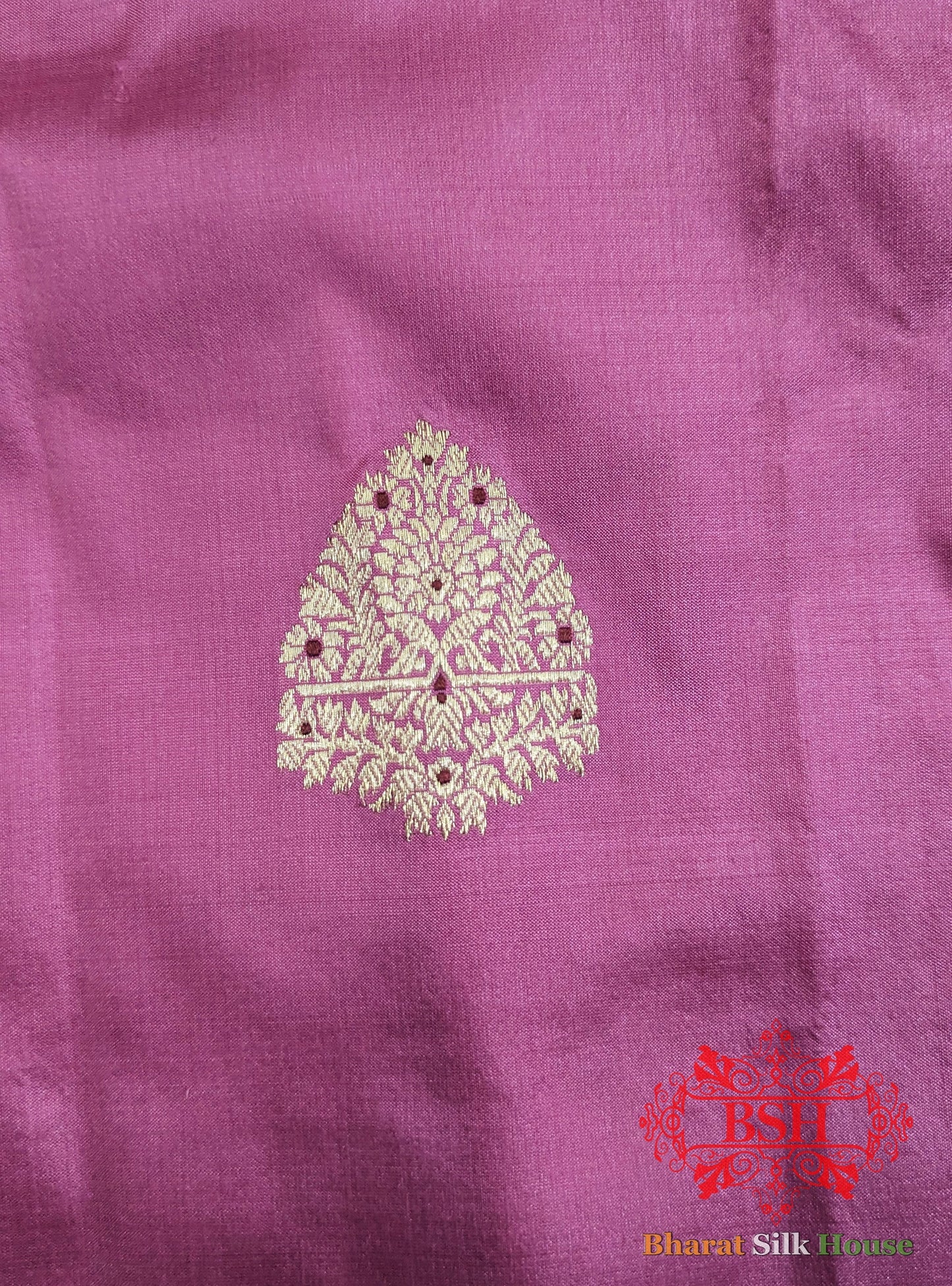 Pure Banarasi Handloom Katan Silk Meenakari Antique Zari Saree In Shades Of Pink - Bharat Silk House