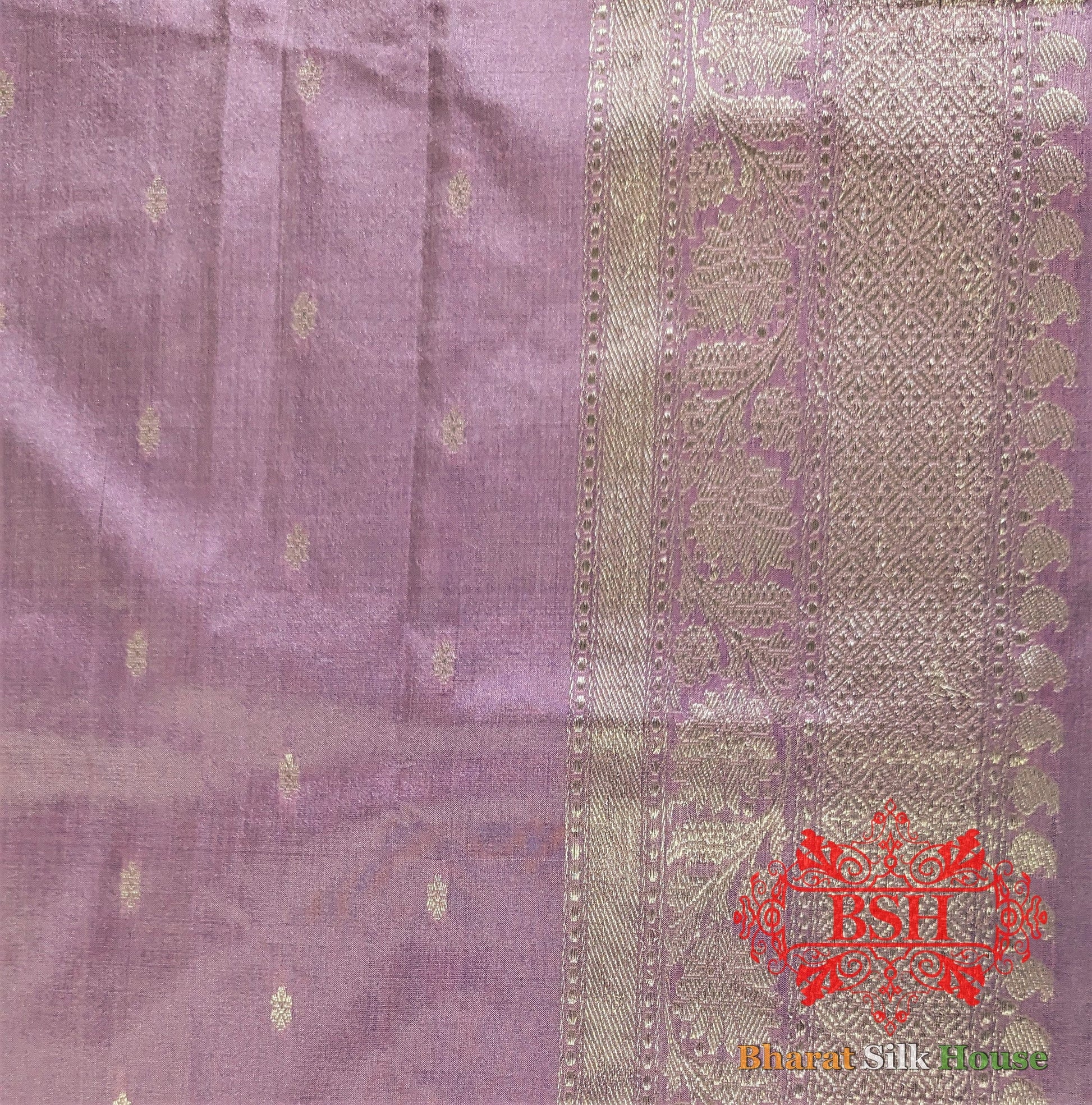 Pure Banarasi Handloom Katan Silk Meenakari Antique Zari Saree In Shades Of Pink - Bharat Silk House