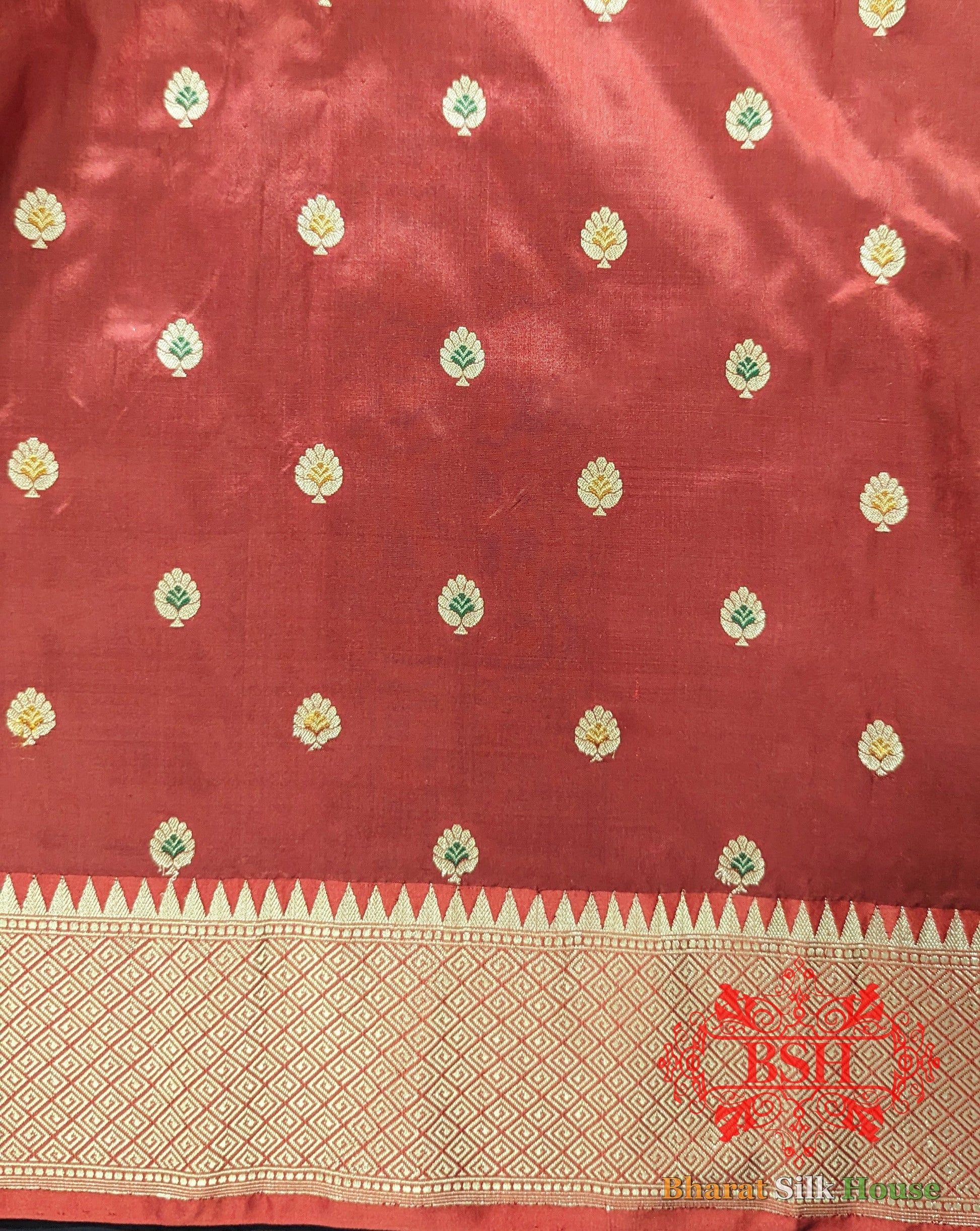 Pure Banarasi Handloom Silk Meenakari Antique Zari Saree In Shades Of Violet - Bharat Silk House