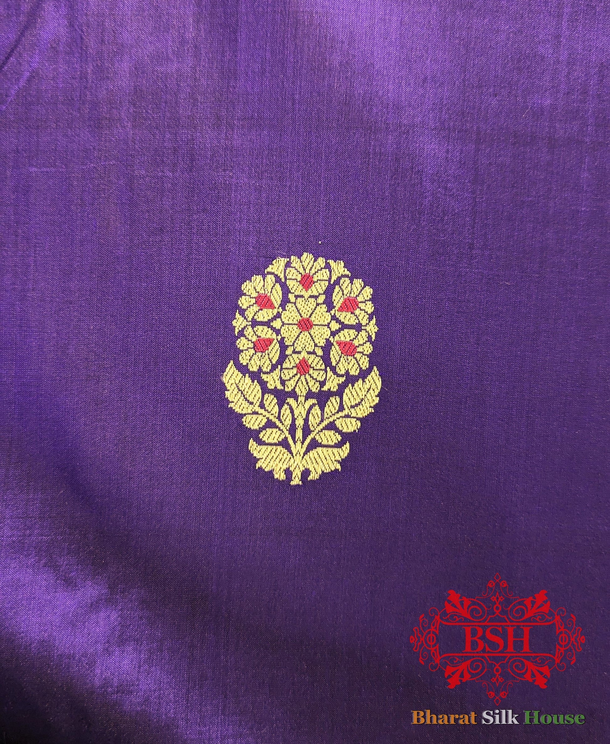 Pure Banarasi Handloom Silk Meenakari Antique Zari Saree In Shades Of Violet - Bharat Silk House