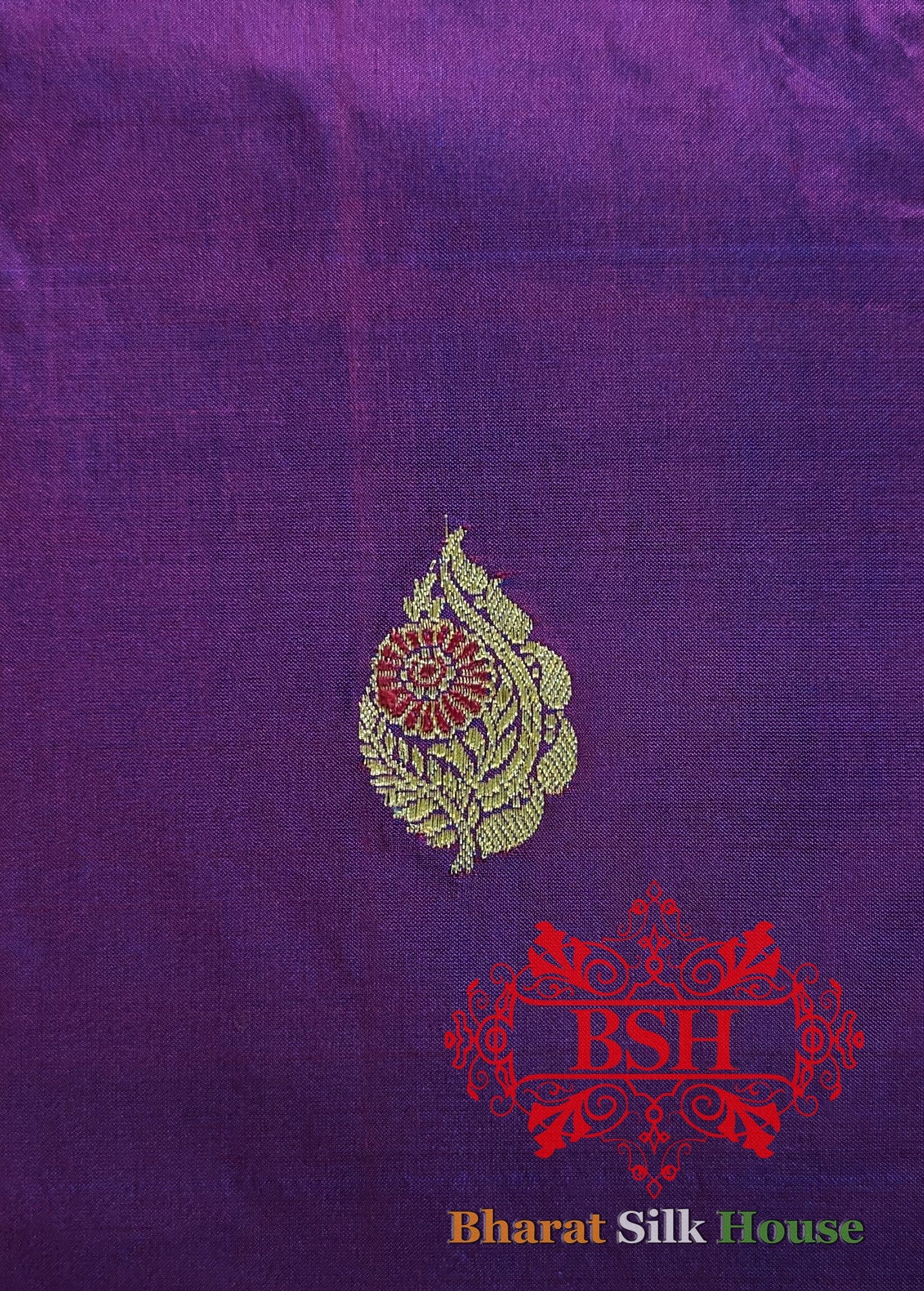 Pure Banrasi Handloom Katan Silk Meenakari Antique Zari Saree In Shades Of Violet - Bharat Silk House