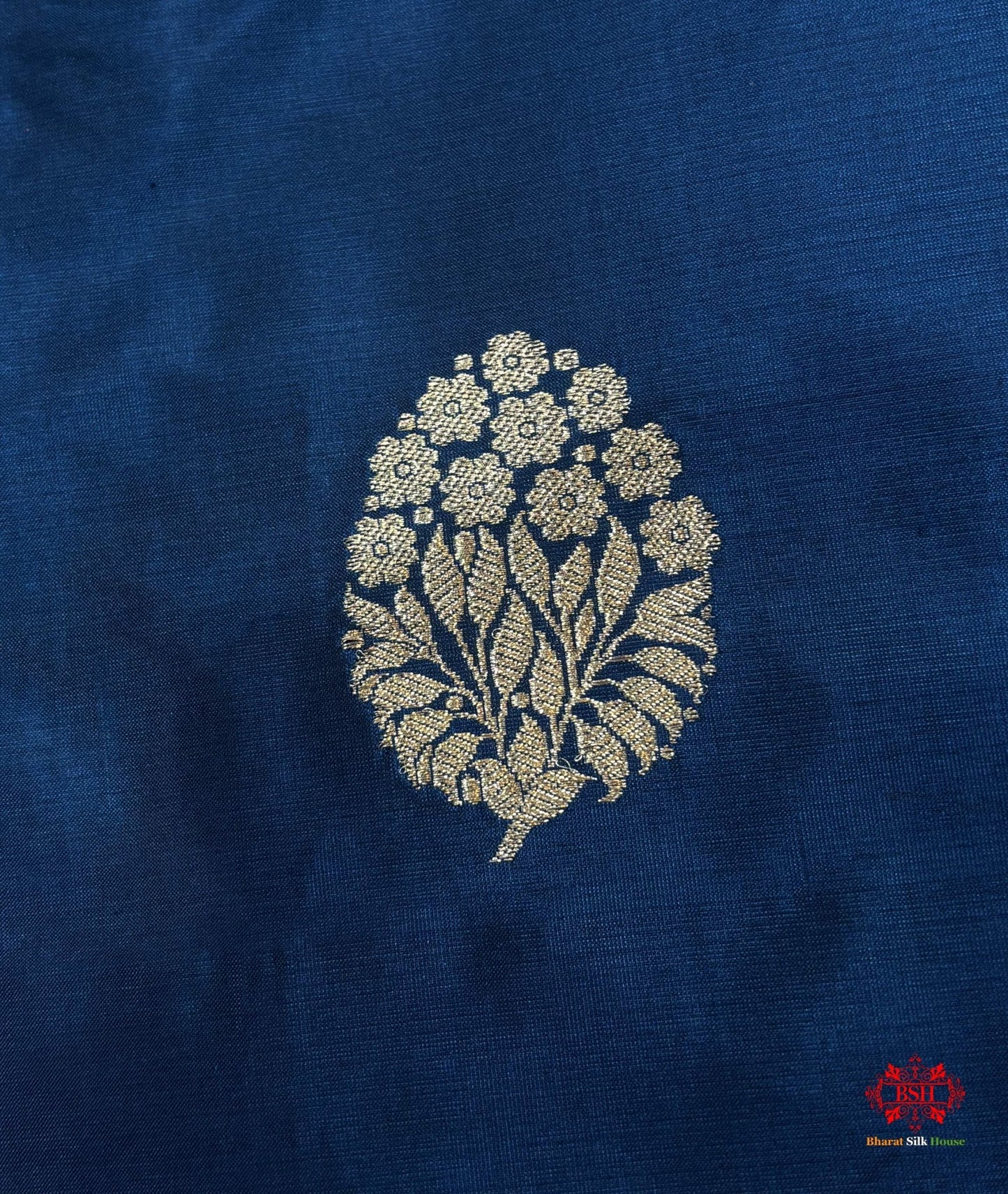 Pure Katan Handloom Silk Suitpiece In Shade Of Blue - Bharat Silk House Pure Kataan Silk