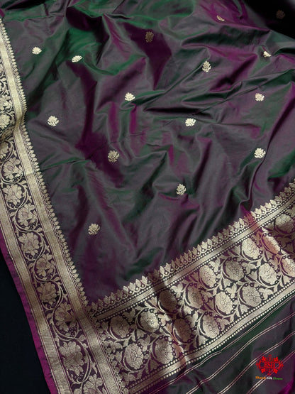 Pure Katan Handloom Suitpiece In Shade Of Cross Colour - Bharat Silk House Pure Kataan Silk