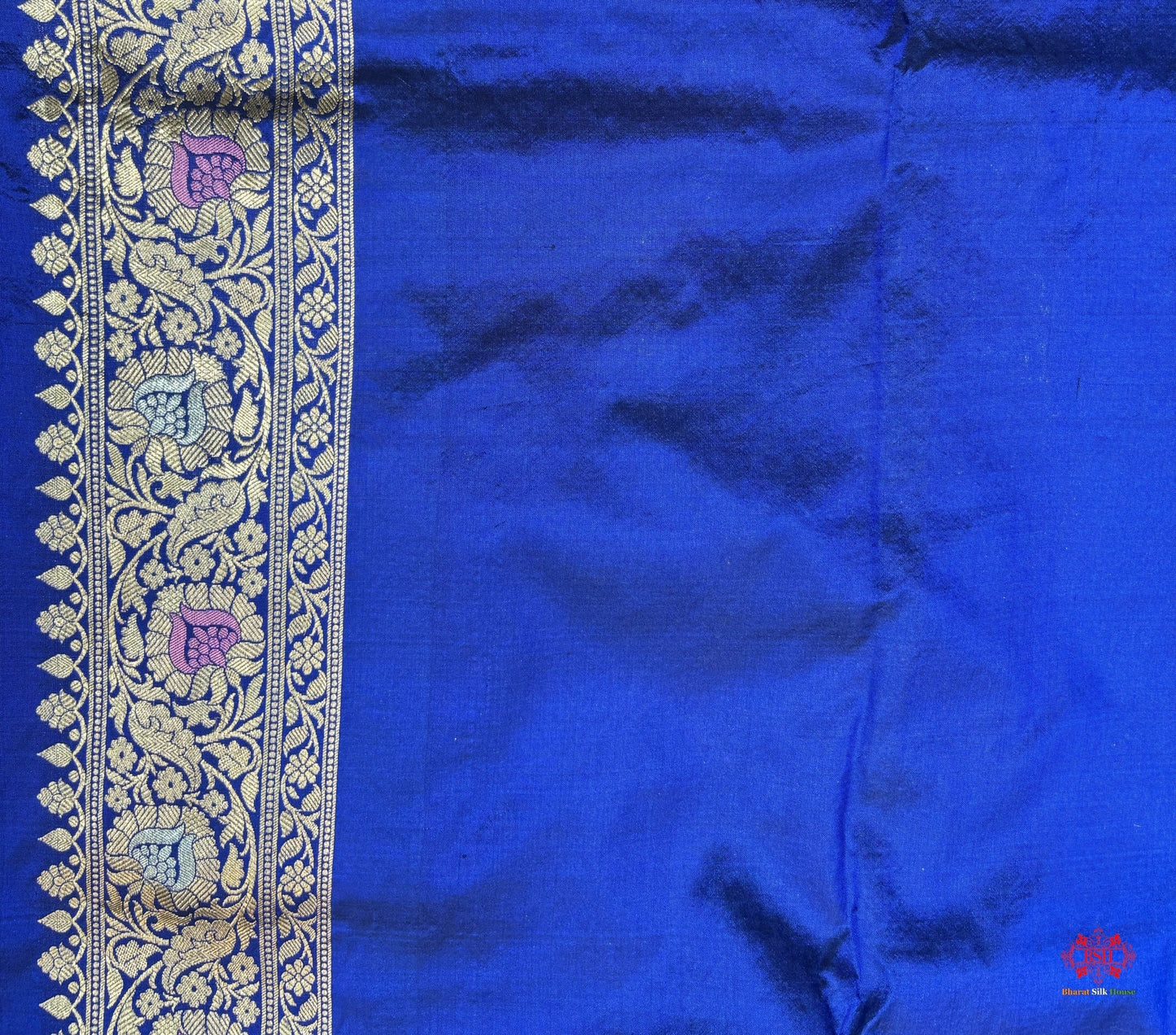 Pure Katan Silk Banarasi Handloom Saree - All over Jaal work with Meenakari - Bharat Silk House Pure Kataan Silk