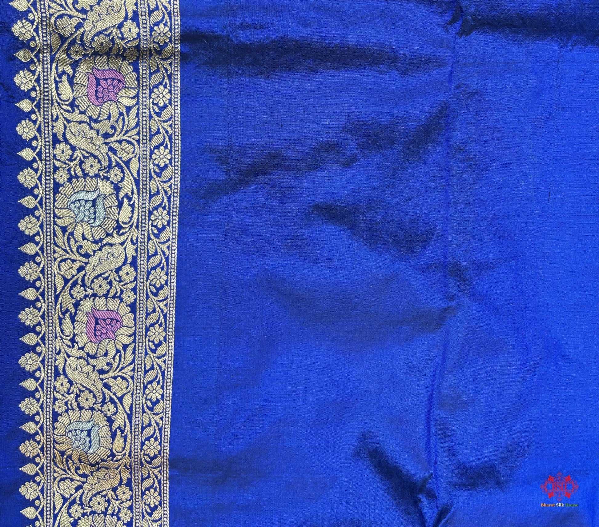 Pure Katan Silk Banarasi Handloom Saree - All over Jaal work with Meenakari - Bharat Silk House Pure Kataan Silk