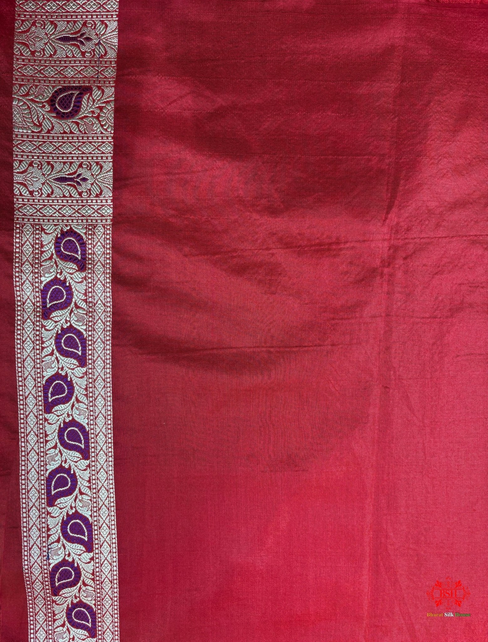 Pure Katan Silk Banarasi Handloom Saree - All over Jaal work with Meenakari - Bharat Silk House Pure Kataan Silk