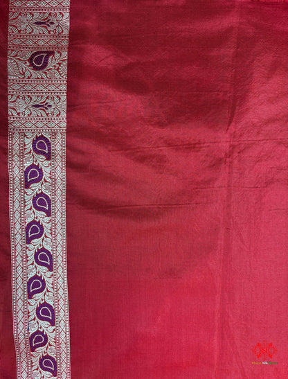 Pure Katan Silk Banarasi Handloom Saree - All over Jaal work with Meenakari - Bharat Silk House Pure Kataan Silk