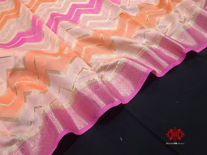 Pure Rangkaat Multi Color Zigzag Chiniya Silk Saree - Bharat Silk House