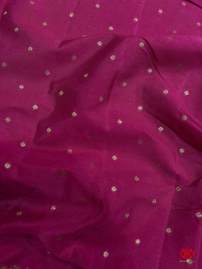 Pure Silk Crape Khaddi Georgette Saree With Antique Zari In Shades Of Pink - Bharat Silk House Crepe Khaddi