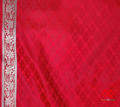 Red Single Zari Tanchoi Silk Saree - Bharat Silk House