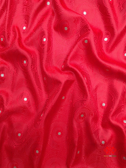 Red Single Zari Tanchoi Silk Saree - Bharat Silk House