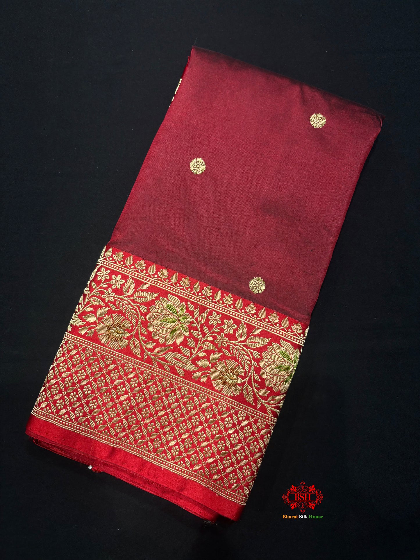 Pure Banarasi  Handloom Katan Silk Antique Zari Saree In Shades Of Brown