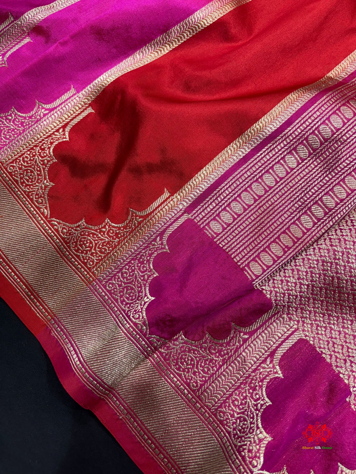 Pure Banarasi  Handloom Katan Silk Antique Zari Saree In Multi Color