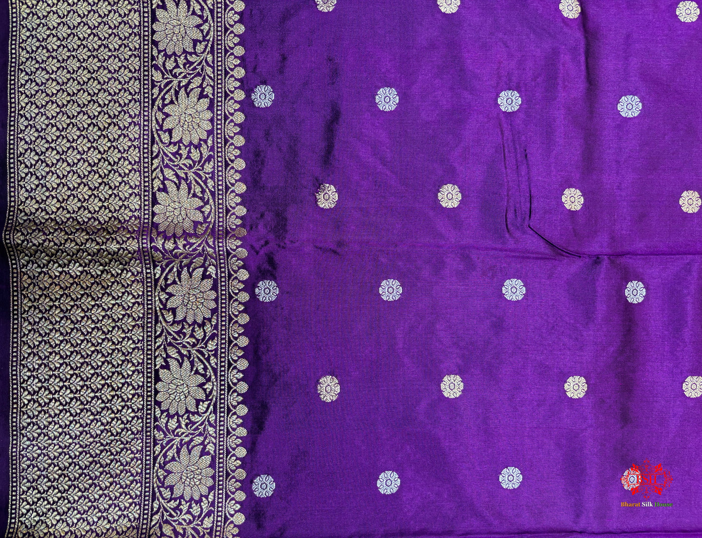 Pure Banarasi  Handloom Katan Silk  Antique Dual Zari Saree In Shades Of Indigo Blue