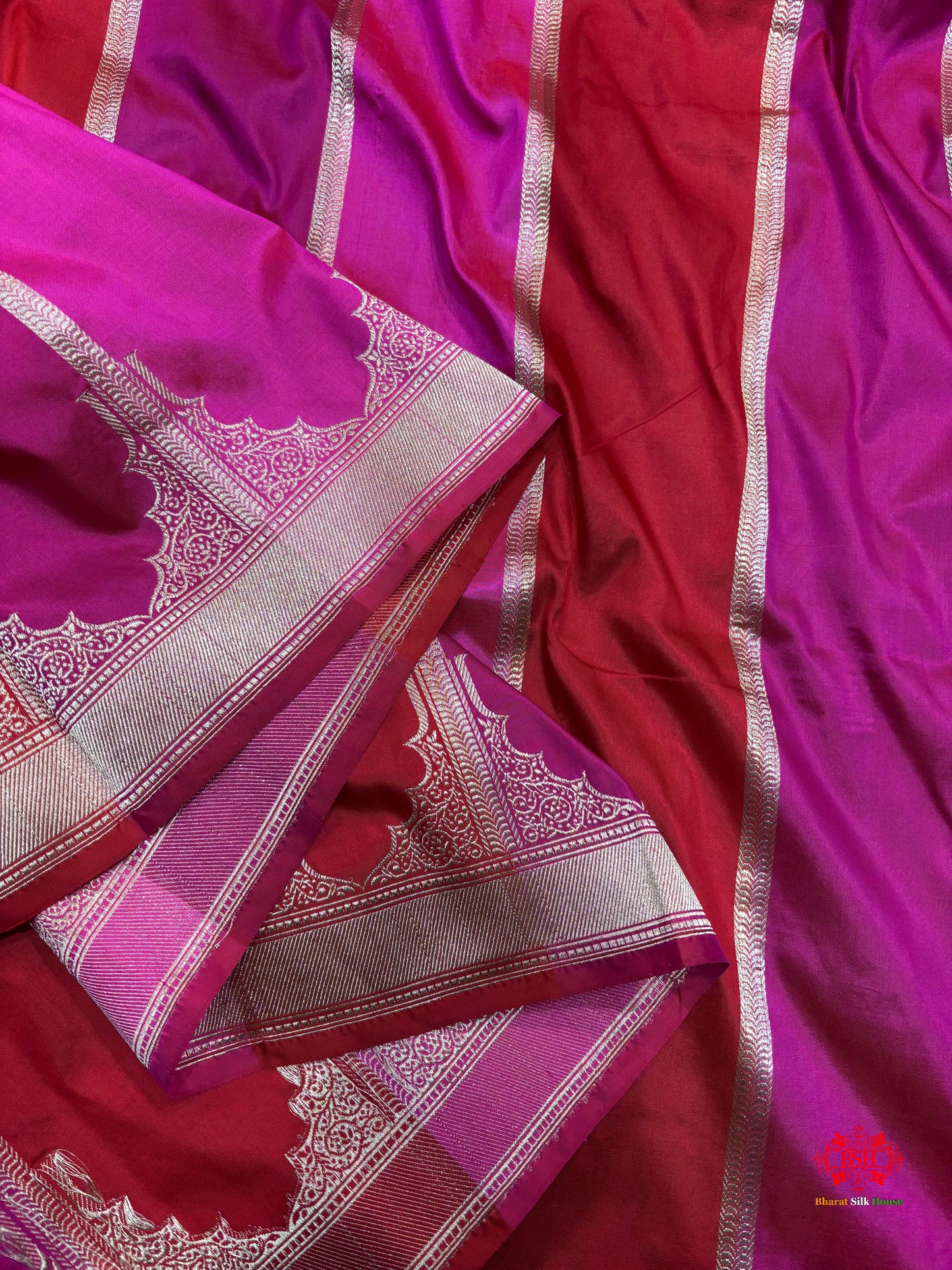 Pure Banarasi  Handloom Katan Silk Antique Zari Saree In Multi Color