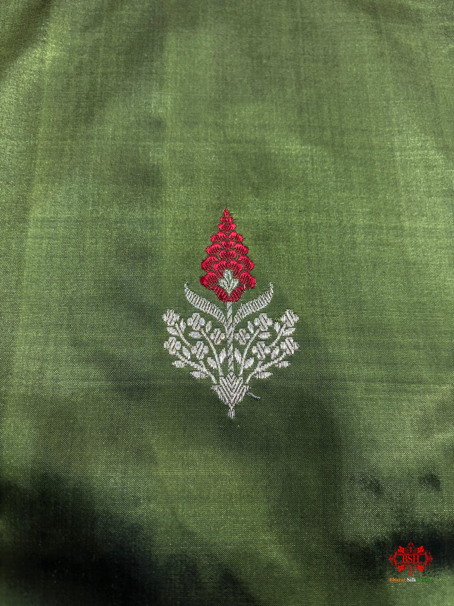 Pure Banarasi  Handloom Katan Silk Antique Zari Meenakari Saree In Shades Of Green