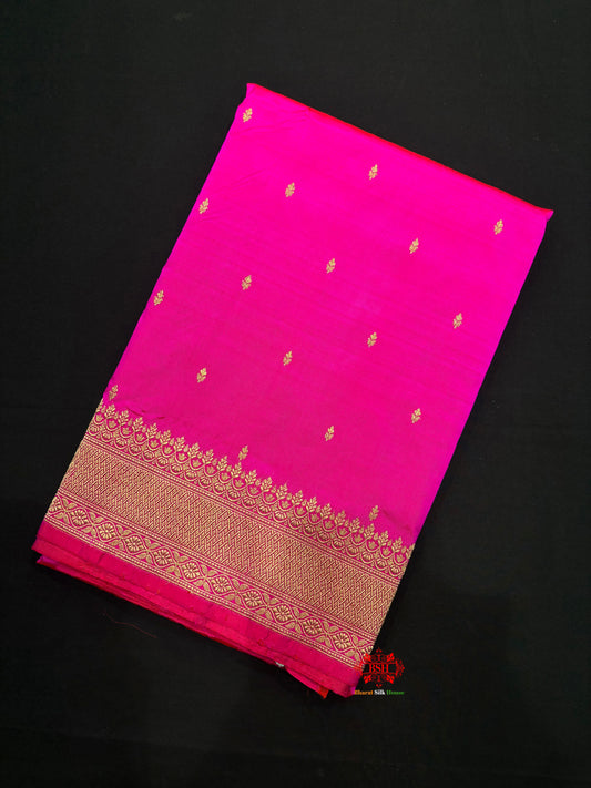 Pure Banarasi  Handloom Katan Silk Antique Zari Saree In Shades Of Pink