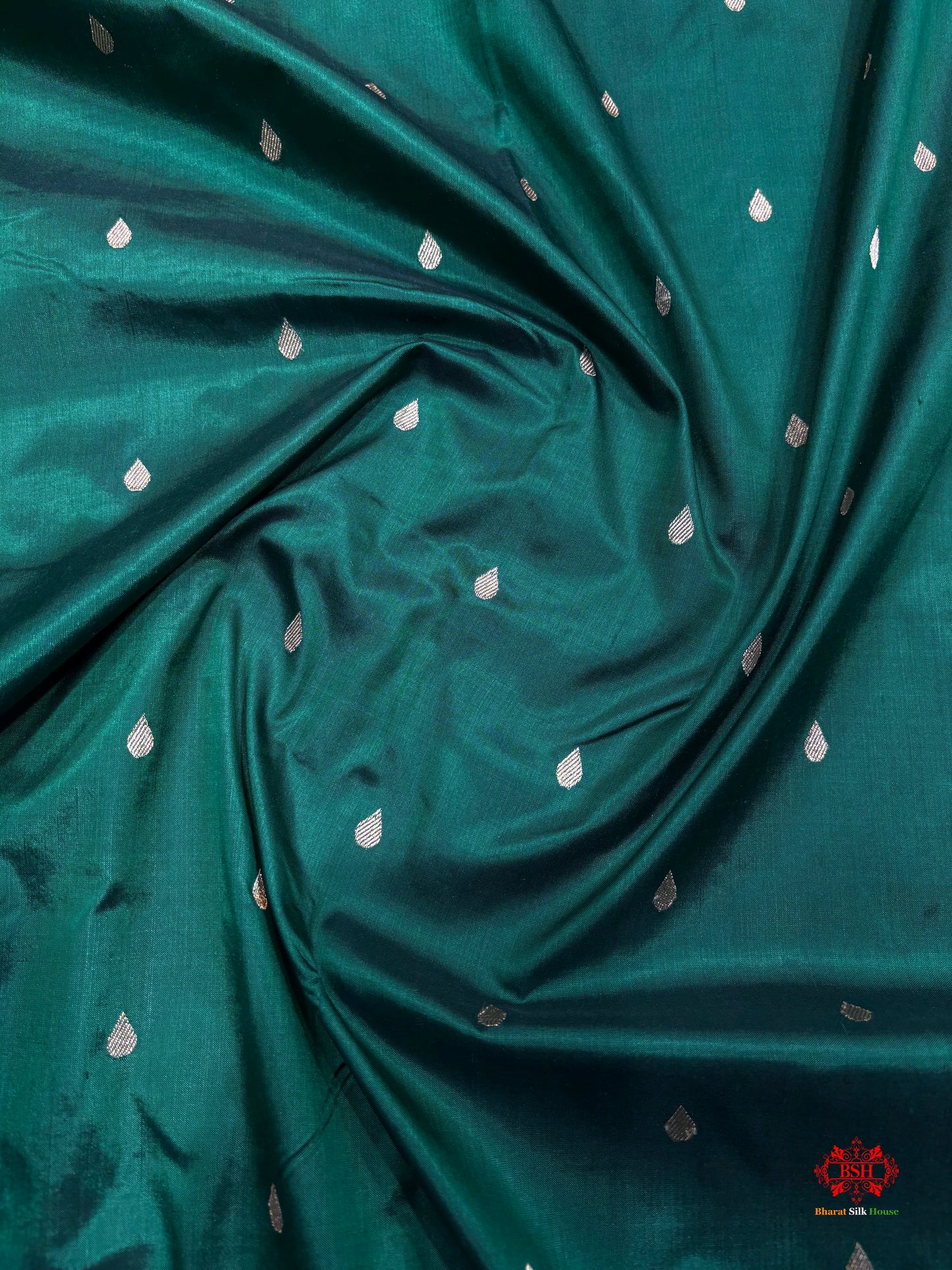 Pure Banarasi  Handloom Katan Silk Antique Zari Saree In Shades Of Green