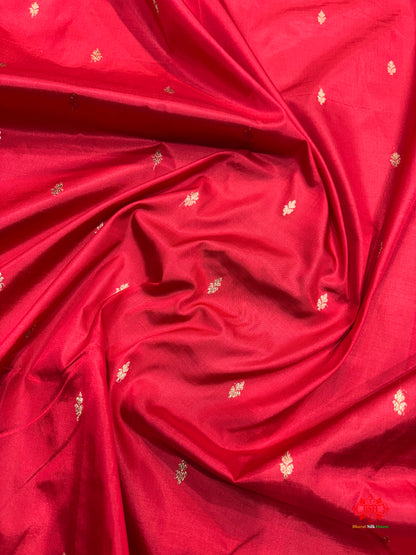 Pure Banarasi  Handloom Katan Silk Antique Zari Saree In Shades Of Red