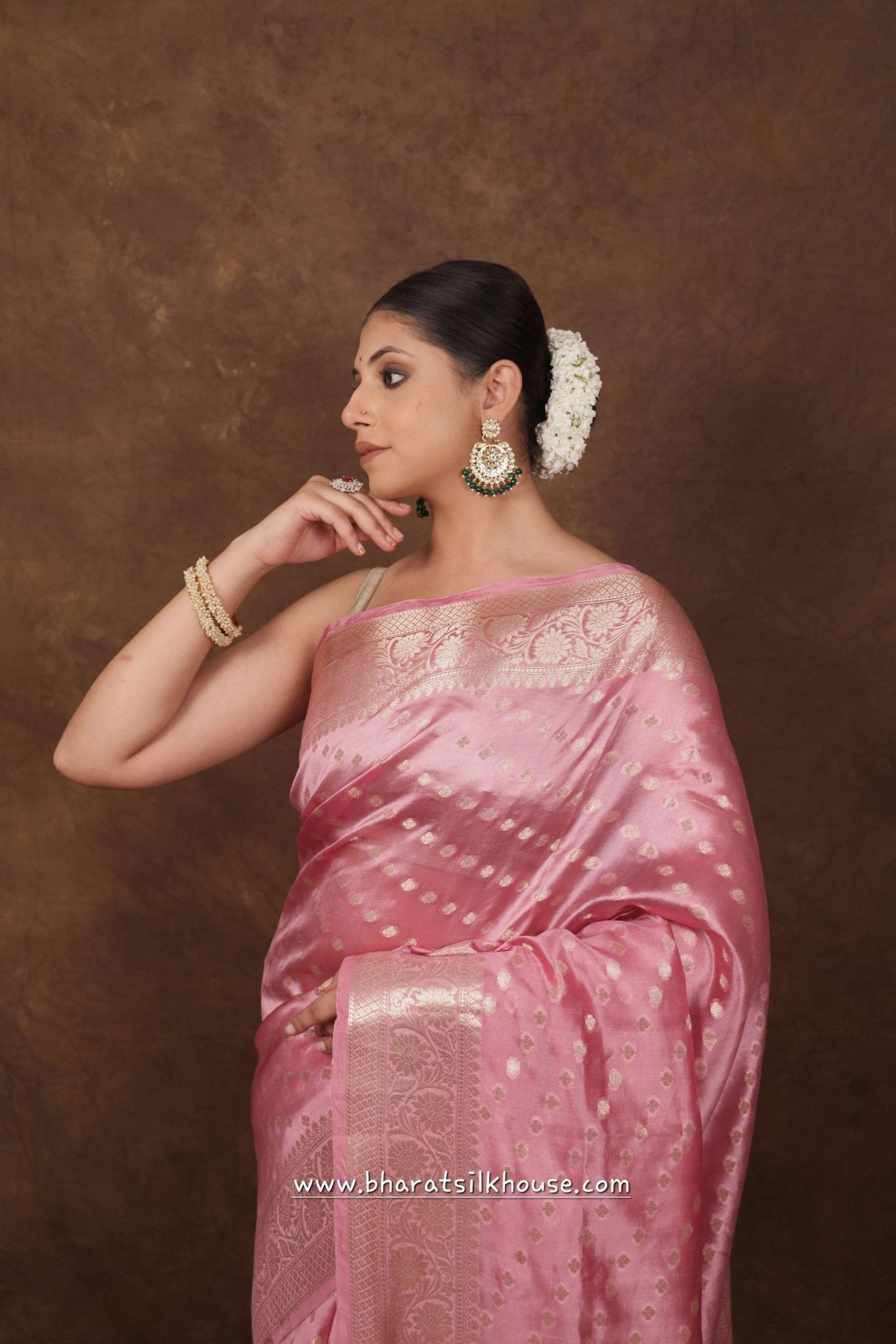 Shade Of Pink Pure Dupion Silk Saree - Bharat Silk House Dupion Silk