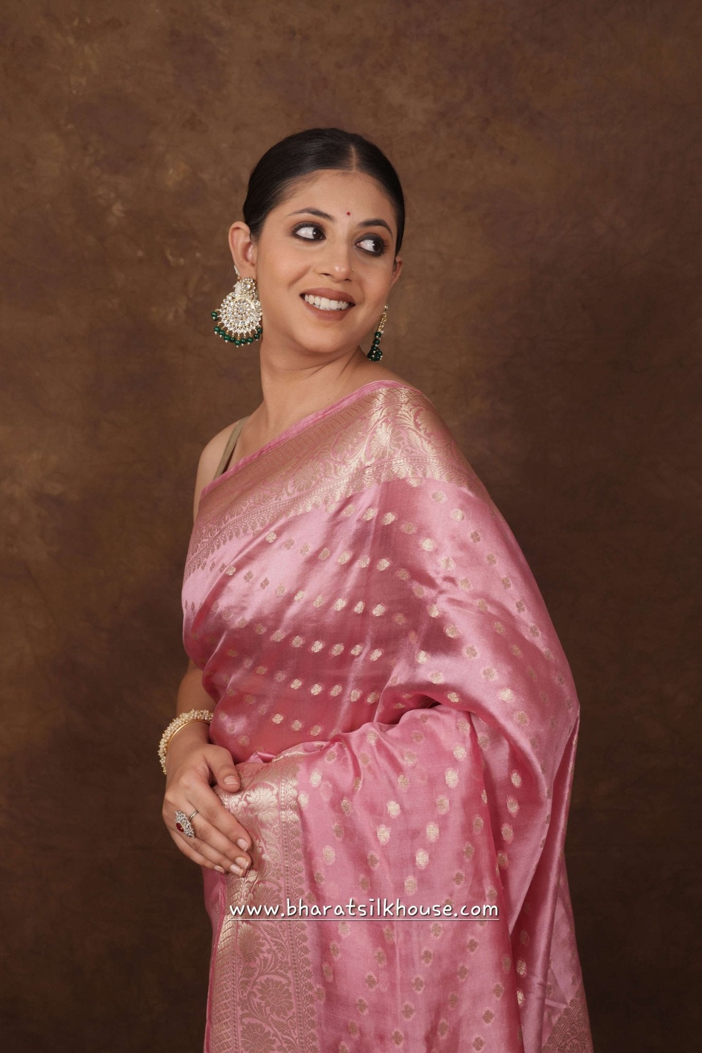 Shade Of Pink Pure Dupion Silk Saree - Bharat Silk House Dupion Silk