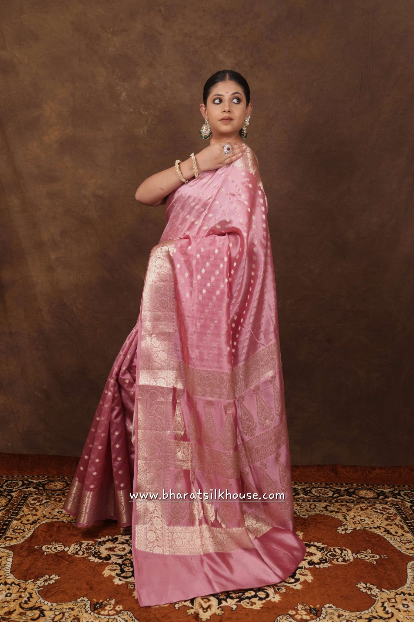 Shade Of Pink Pure Dupion Silk Saree - Bharat Silk House Dupion Silk